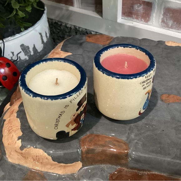🔴 Set of 2 beautiful ceramic crafted Christmas themed candles - PLUS Free One - Picture 4 of 11